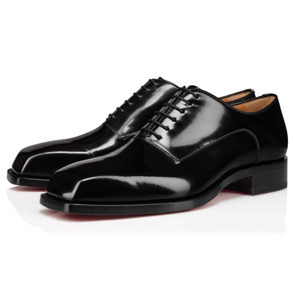 Christian Louboutin Capitano Flat Black Lace Up Tie Oxford Dress Loafer 40.5 7.5